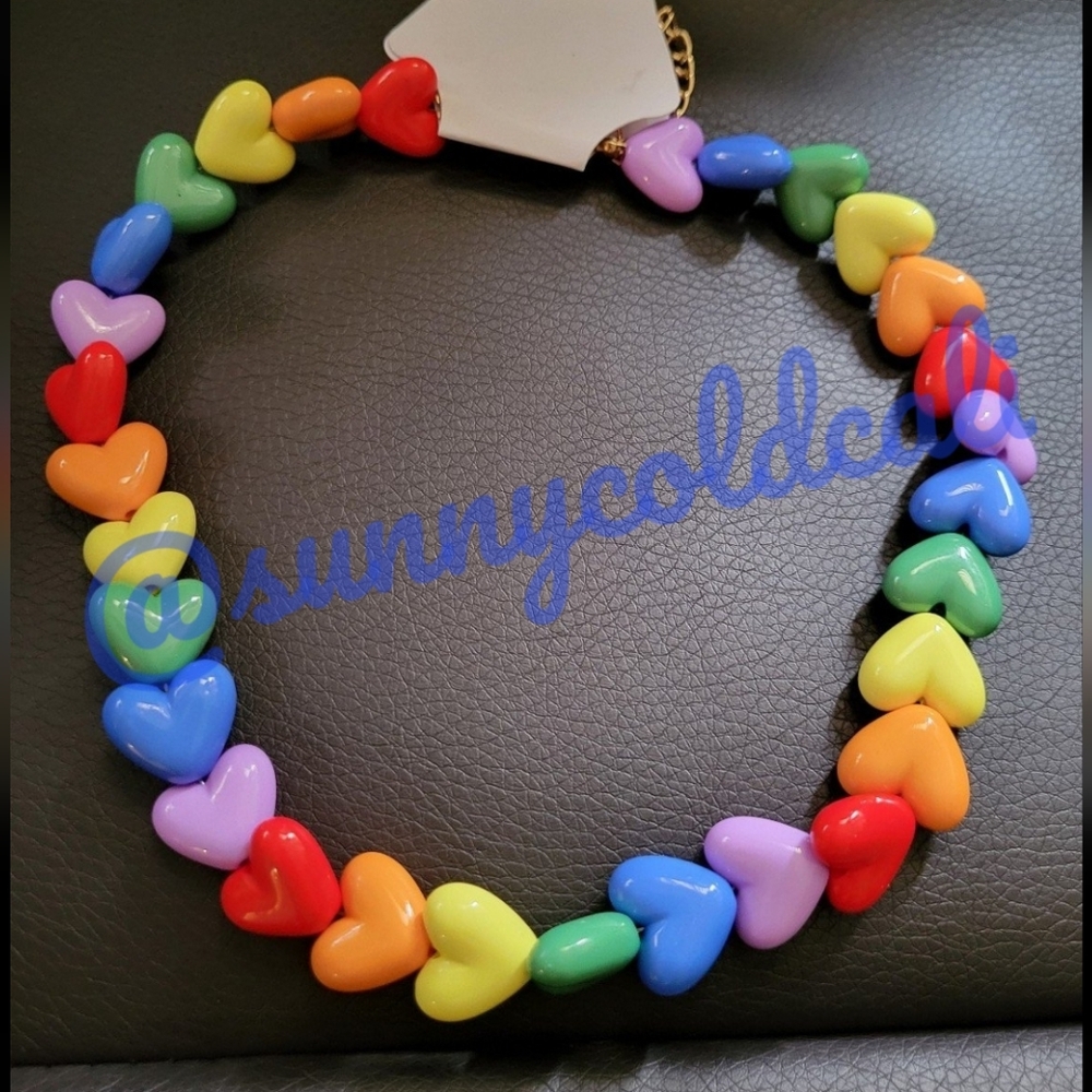 Retro rainbow heart necklace - Picture 1 of 2
